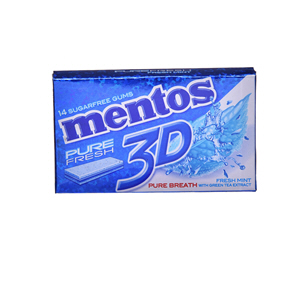 Mentos Gum 3D Pure Frsh Mint Flavor 33 g