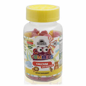 Sunshine Nutrition Cool Gummies Calcium with Vitamin D3 60PCS