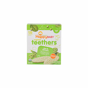Happy Family Organics Teething Wafers Stage 1 Gentle Teethers Pea & Spinach 48 g