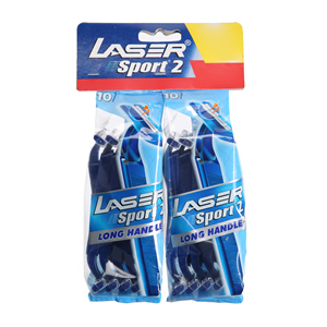 Laser Sport 2 Long Handle Disposable Razors 10 + 10PCS | Sharjah Co ...