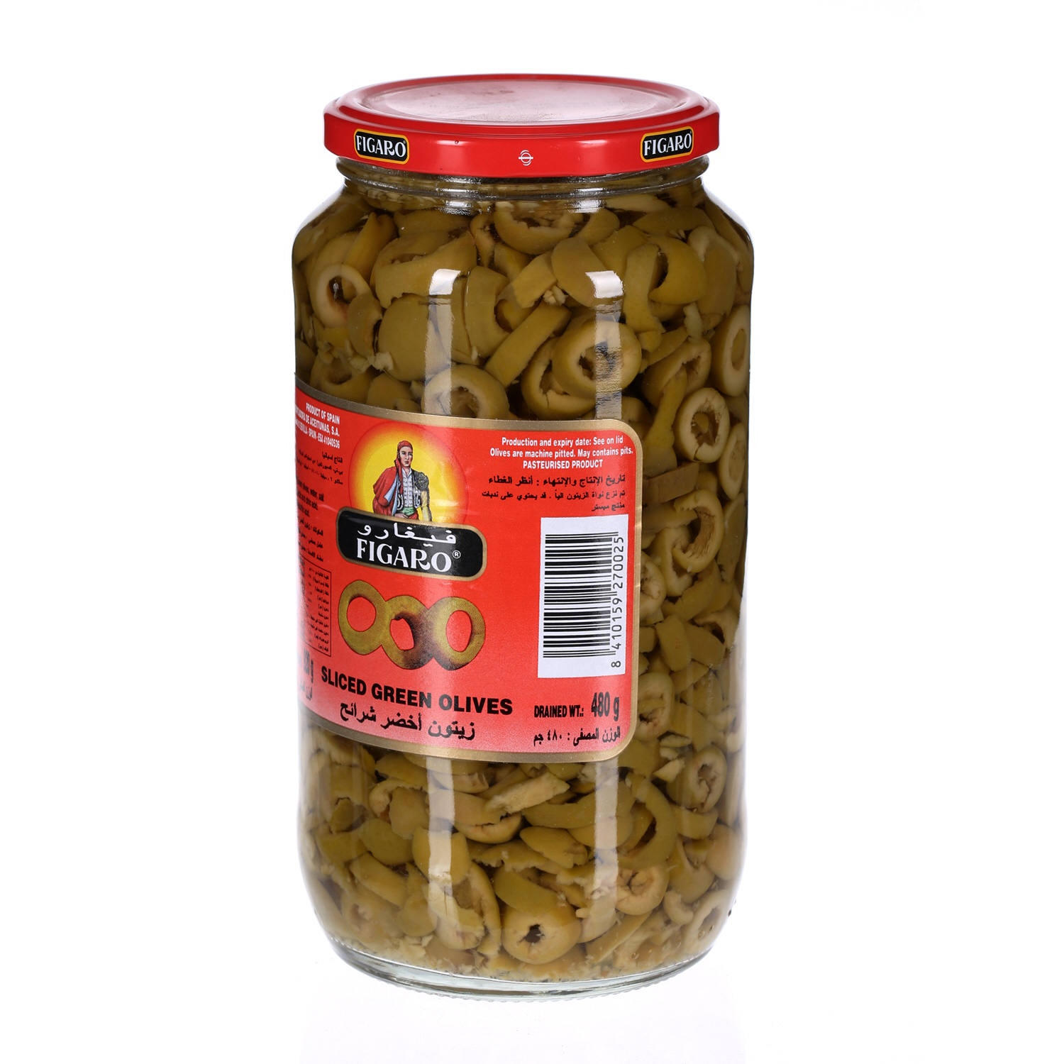 Figaro Sliced Green Olive 480 g