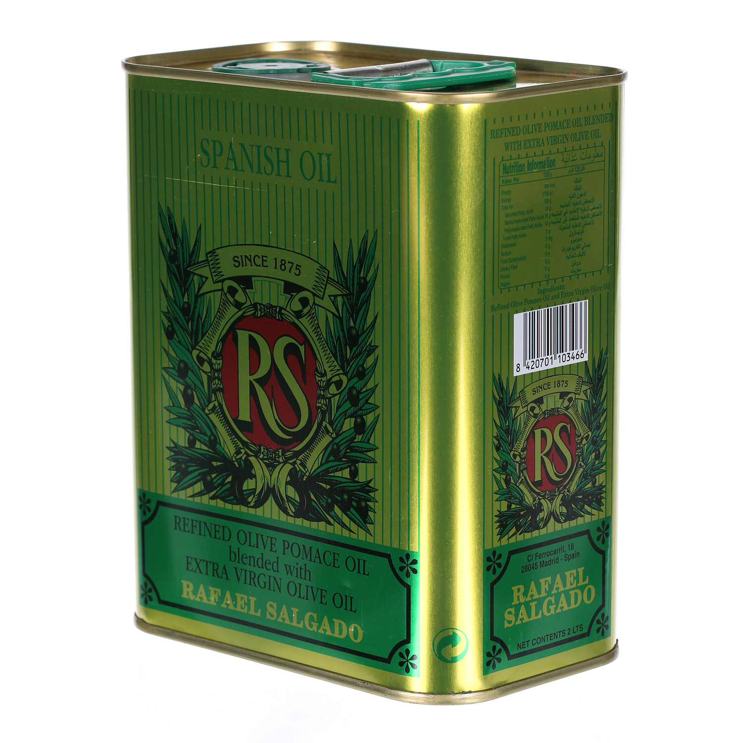 Rafael Salgado Olive Oil Tin 2 L