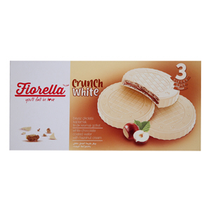 Fiorella Crunch White Chocolate Coated Wafer With Hazelnut Cream 20 g × 3 Pack