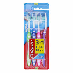 Colgate Extra Clean Medium Toothbrush Multicolour 4 Pieces