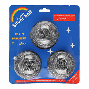 Silver Bell Stainless Steel Spiral 2 Pack