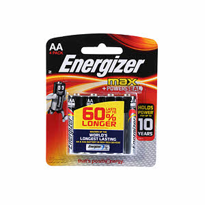 Energizer Power Seal E91 AA (4 Pack)