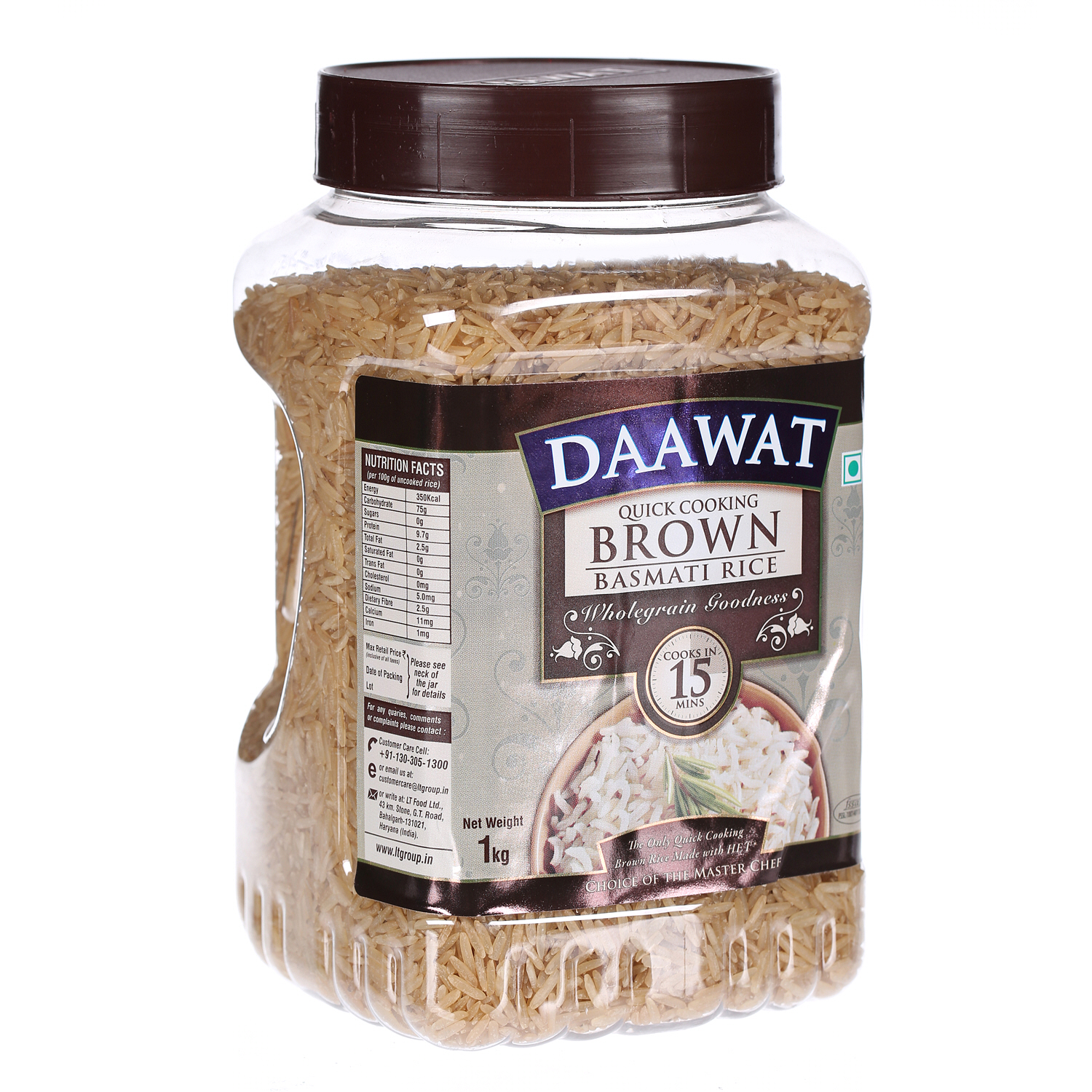 Daawat Basmati Rice Quick Cooking Brown 1 Kg