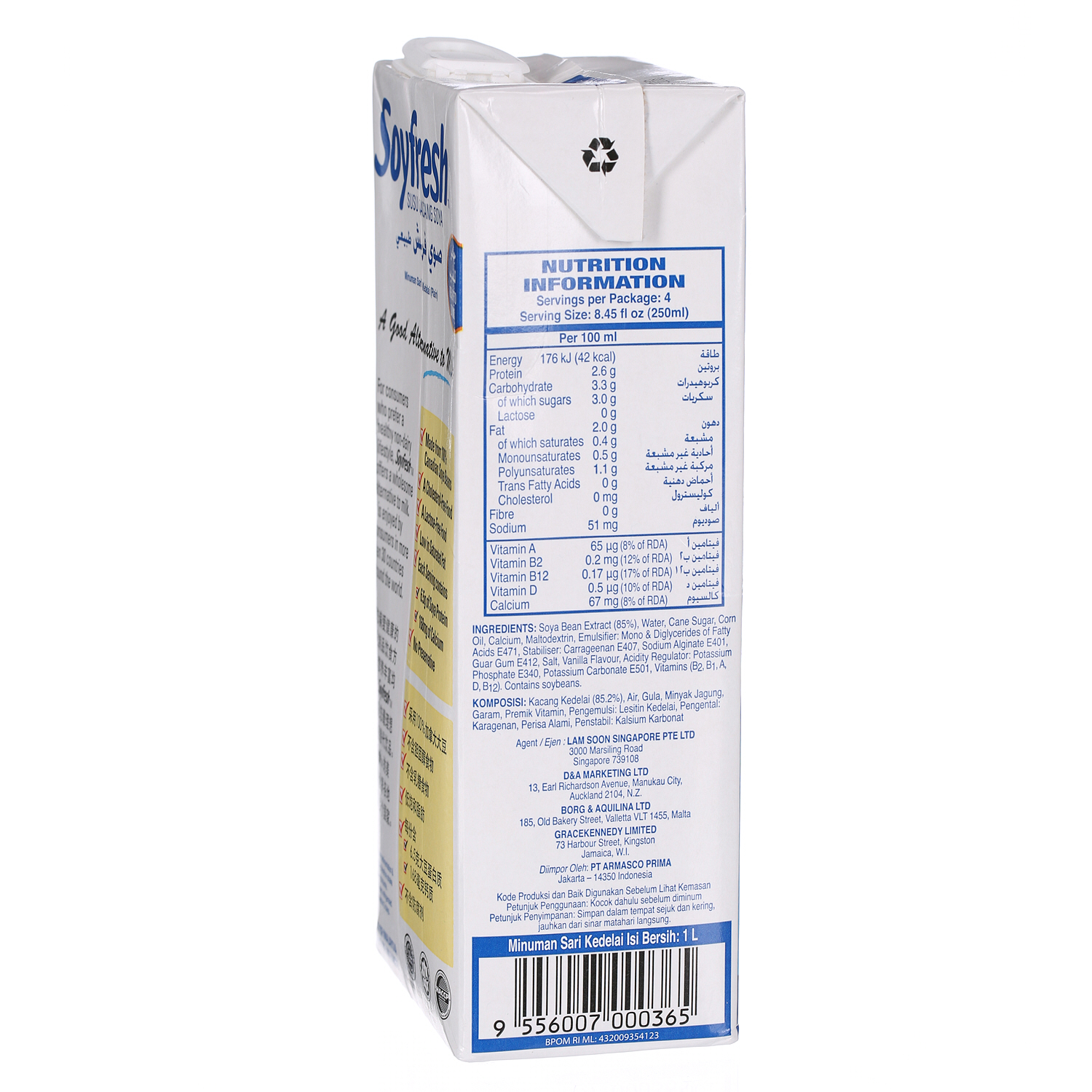 Soyfresh Soya Milk Natural 1Ltr