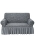 Fabienne Jacquard Fabric Stretchable Two Seater Sofa Cover Grey Fabienne Jacquard Fabric Stretchable Two Seater Sofa Cover Grey