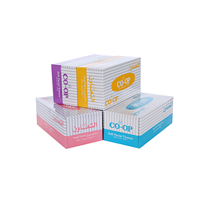 Co-Op Facial Tissue 200 × 2 Ply × 5 Pack