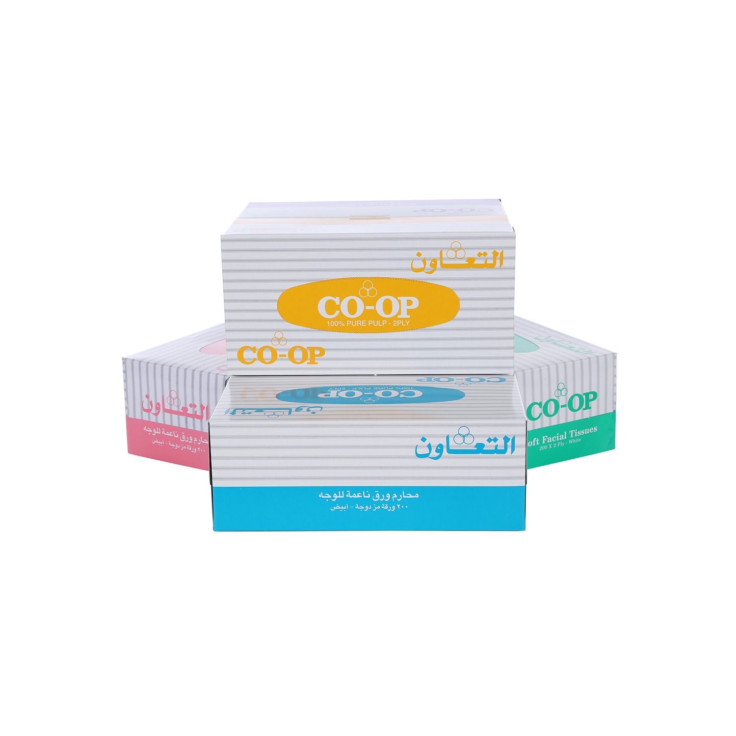 Co-Op Facial Tissue 200 × 2 Ply × 5 Pack