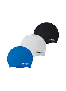 INTEX 1- Piece Silicone Swim Cap Assorted - Color May Vary 15.8x13.3x1.6cm