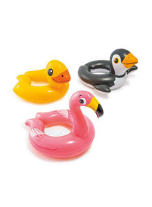 INTEX 3-Piece Inflatable Attractive Animal Split Ring Set Assorted Styles For Fun 10x2x6.25inch