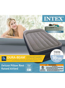 INTEX Dura-Beam Series Deluxe Pillow Rest Raised Bed Multicolour Twin