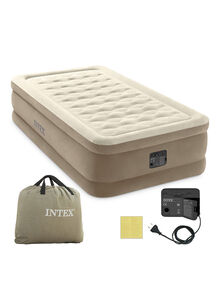 INTEX Dura-Beam Deluxe Series Ultra Plush Airbed With Fiber-Technology PVC Beige 191x99x46cm