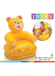 INTEX Happy Animal Bear Plastic Chair Assortment Yellow 74x64x65cm