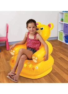INTEX Happy Animal Bear Plastic Chair Assortment Yellow 74x64x65cm