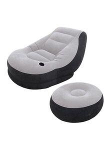 INTEX Ultra Vinyl Chair and Ottoman Grey/Black