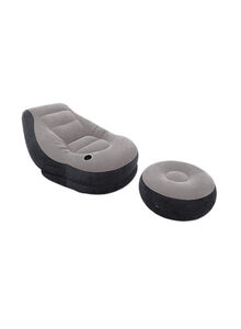 INTEX Relax At Home With Our Ultra Lounge Set Includes 1xChair 102x137x79cm Grey/Black 64x28cm