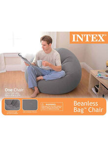 INTEX Beanless Bag Inflatable Chair Grey 1.14m x 1.14m x 71cm Grey 107x69x104cm