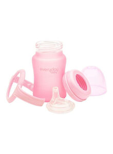Glass Sippy Cup Shatter Protected, 150ml, Rose Pink