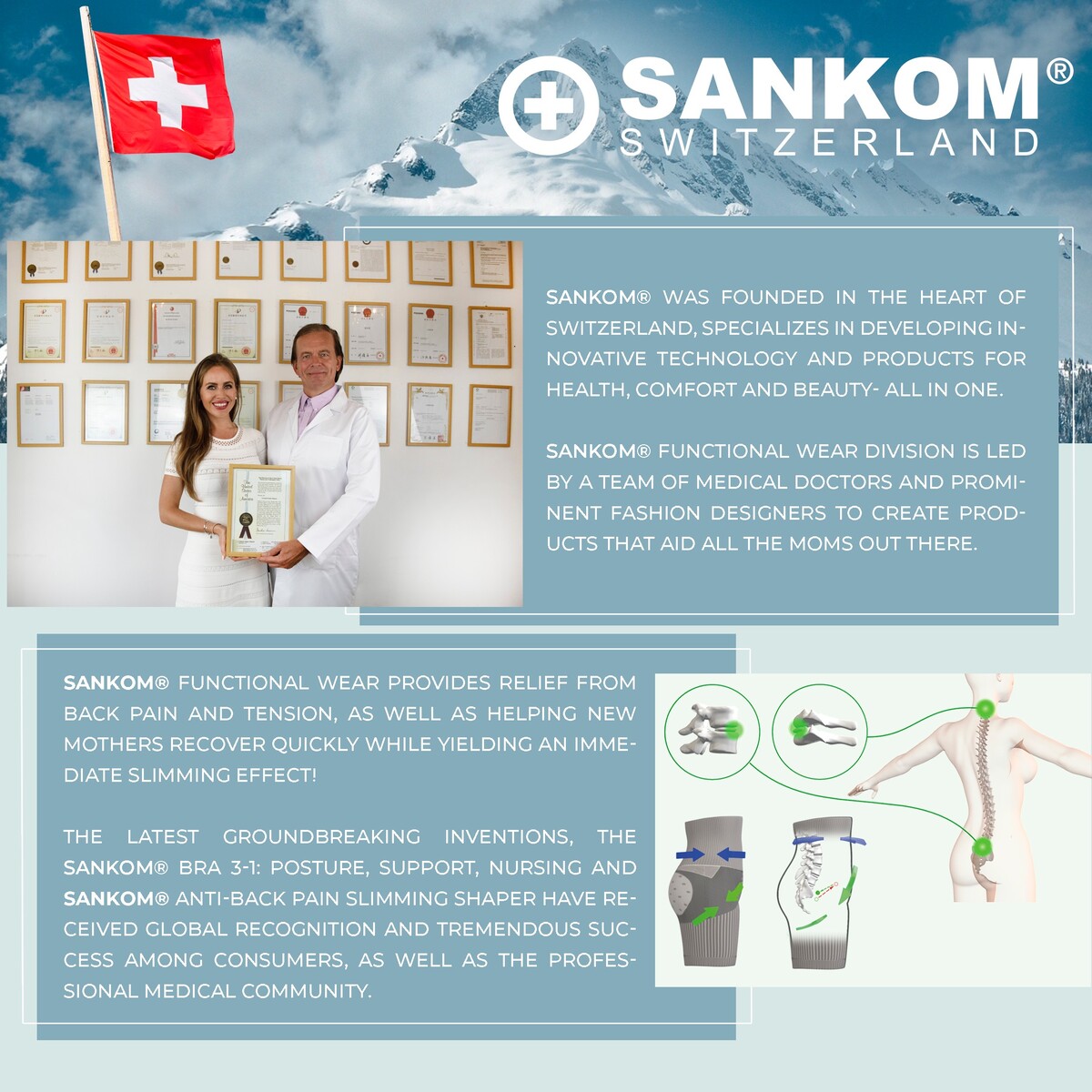 Sankom - Patent Bamboo Shaper, Grey S/M
