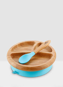 Bamboo Suction Classic Plate Spoon Set