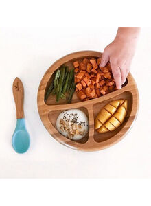 Bamboo Suction Classic Plate Spoon Set