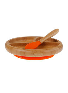 Bamboo Suction Classic Plate Spoon Set