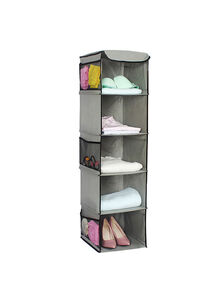Generic 5-Shelf Multi-Layered Hanging Closet Organizer Grey