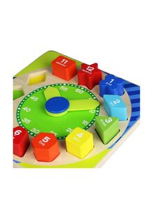 acooltoy 13-Piece Wooden Shape Sorting Clock