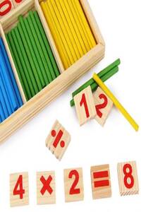 Generic 76-Piece Montessori Wooden Math Game Sticks Toy