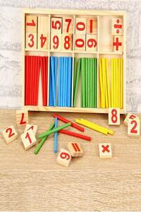 Generic 76-Piece Montessori Wooden Math Game Sticks Toy