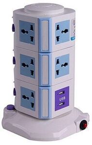 Generic Multi Plug Charging Socket White/Blue/Purple