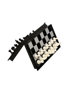 Generic Classic Magnetic Foldable And Portable Chess Set With Board, Multicolour