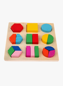 Generic Wooden fraction shape puzzle toy  A54