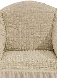 Fabienne 1-Seater Exquisitely Detailed And Beautifully Designed Attractive Bubble Type Pattern Sofa Slipcover Beige 80x120cm