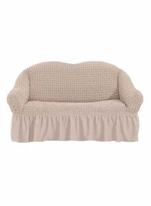 Fabienne 2-Seater Exquisitely Detailed And Beautifully Designed Attractive Bubble Type Pattern Sofa Slipcover Beige