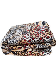 Fabienne Animal Print Silky Soft Double Bed Blanket Flannel Multicolour 200x220cm