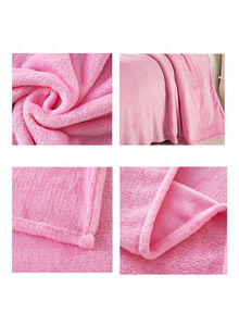 Fabienne Plain Bed Blanket Flannel Pink 160x200centimeter