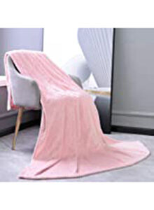 Fabienne Plain Bed Blanket Flannel Pink 160x200centimeter