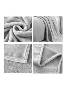 Fabienne Plain Bed Blanket Flannel Grey 160x200centimeter