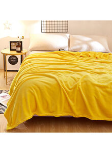 Fabienne Soft Silky Plain Bed Blanket Single Microfiber Yellow 150x200cm