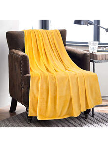 Fabienne Soft Silky Plain Bed Blanket Single Microfiber Yellow 150x200cm