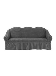 Fabienne 3-Seater Exquisitely Detailed And Beautifully Designed Attractive Bubble Type Pattern Sofa Slipcover Grey 10.2x5.4x15.8inch