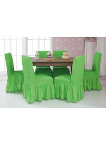 Fabienne 6-Piece Stretchable Dining Chair Covers Set Green