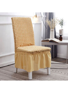 Fabienne Turkish Stretch Fit Dining Chair Cover Light Beige