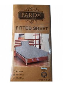 PARDA Turkish Fitted Bedsheet Single 100x200 cm with 1 Pillowcase 50x70 cm Cotton Grey