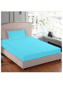 PARDA Turkish Fitted Bedsheet Single 100x200 cm with 1 Pillowcase 50x70 cm Cotton Turquoise