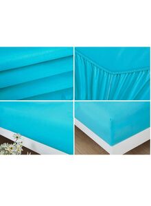 PARDA Turkish Fitted Bedsheet Single 100x200 cm with 1 Pillowcase 50x70 cm Cotton Turquoise